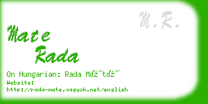 mate rada business card